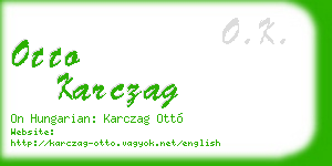 otto karczag business card
